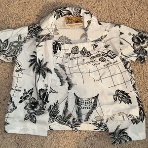White and Black Hawaiian Shirt